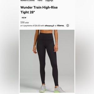 Lululemon Wunder train high rise tight